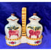Vintage NASCO Japan Handpainted Ceramic Salt & Pepper Shakers w/Caddy