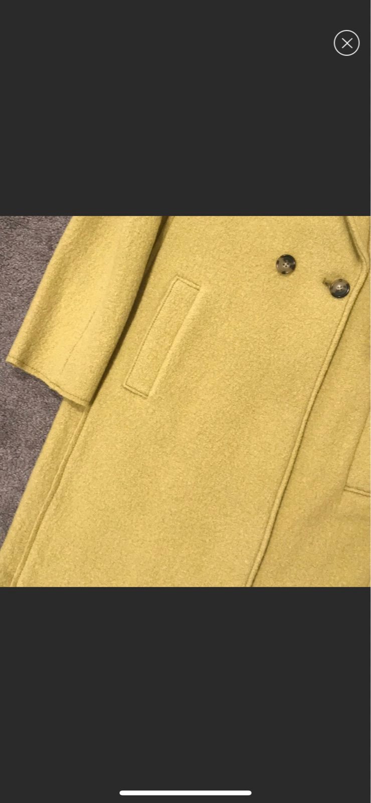 NWT Jcrew Daphne boiled wool split pea coat Sz 00 - detail