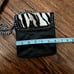 Vintage Henri Bendel Black Crossbody Purse Leather Tiger Print Flap Chain Strap