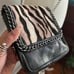Vintage Henri Bendel Black Crossbody Purse Leather Tiger Print Flap Chain Strap