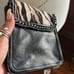 Vintage Henri Bendel Black Crossbody Purse Leather Tiger Print Flap Chain Strap