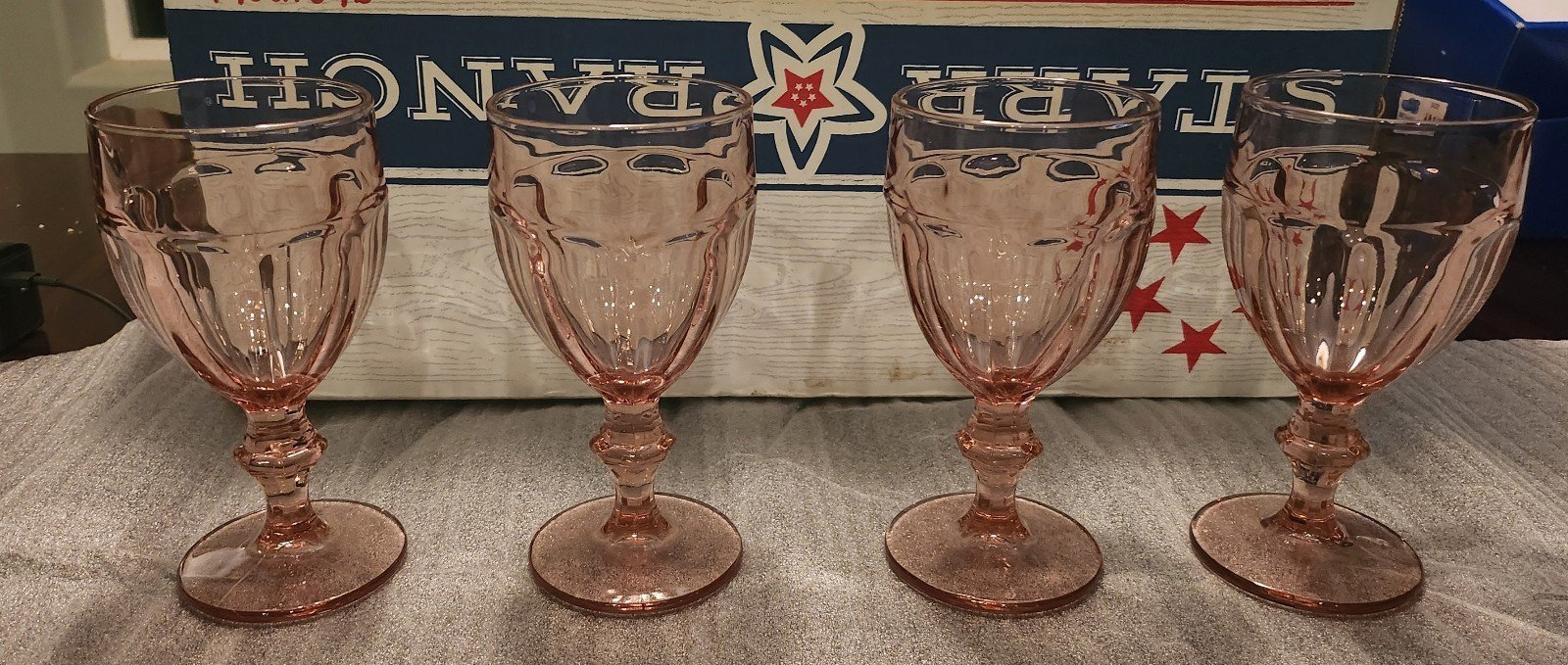 4 Vintage Libbey 'Gibraltar' Goblet in 'Pink'
