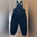 Cotton Hippie Solid Black Color Balloon Legs Bohemian Overalls XXL