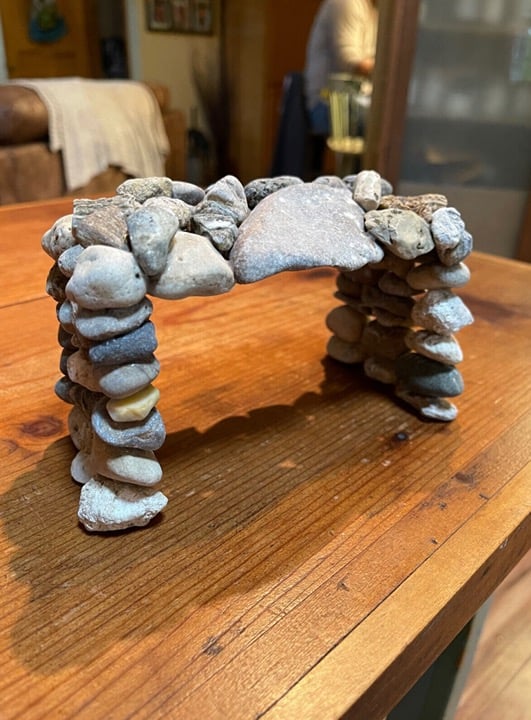 Handmade Natural Stone Tank Decor - Fossil Rock Arch Cave Fish Lizard Shrimp