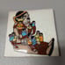 Pueblo Storyteller Vintage Ceramic Tile Trivet Fiesta Brand 1980s Art Pottery