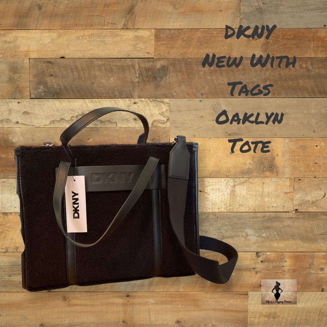 DKNY Oaklyn New With Tags Faux Fur Black Tote