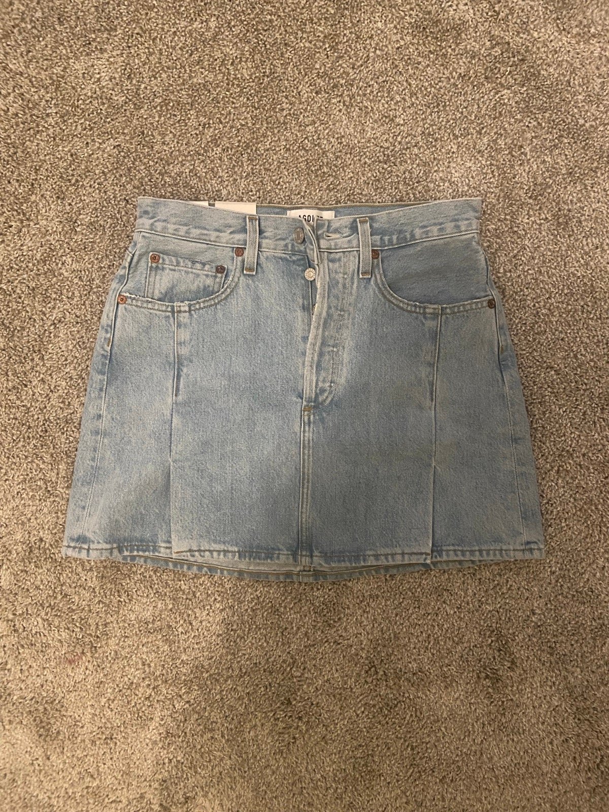 Agolde pleated denim skirt