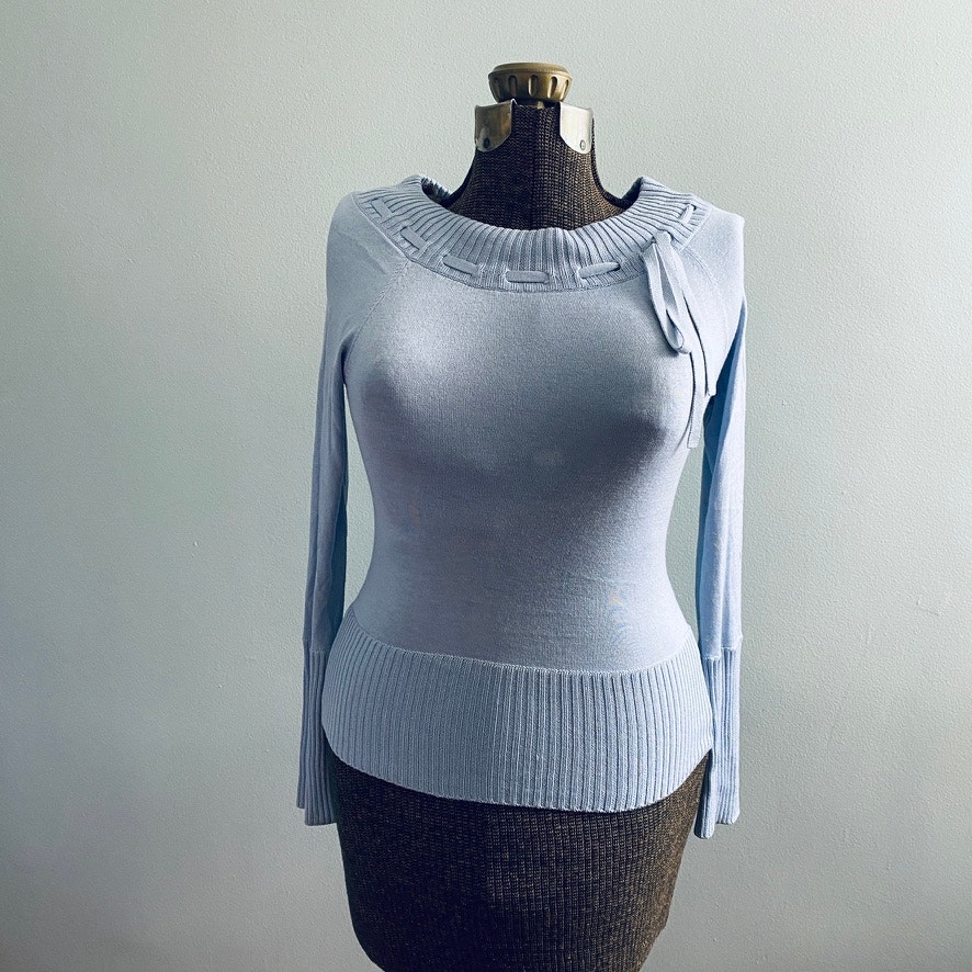 The Limited light blue silk and cashmere boatneck sweater