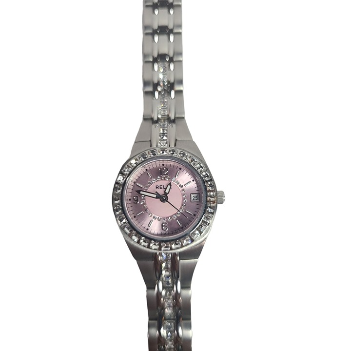 Relic by Fossil ZR11787 Stainless Steel Pink Ladies Quartz Watch with Crystal Ac