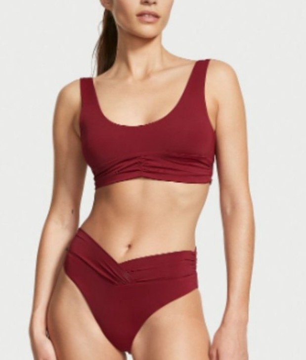 Riot swim Pico merlot red bikini top