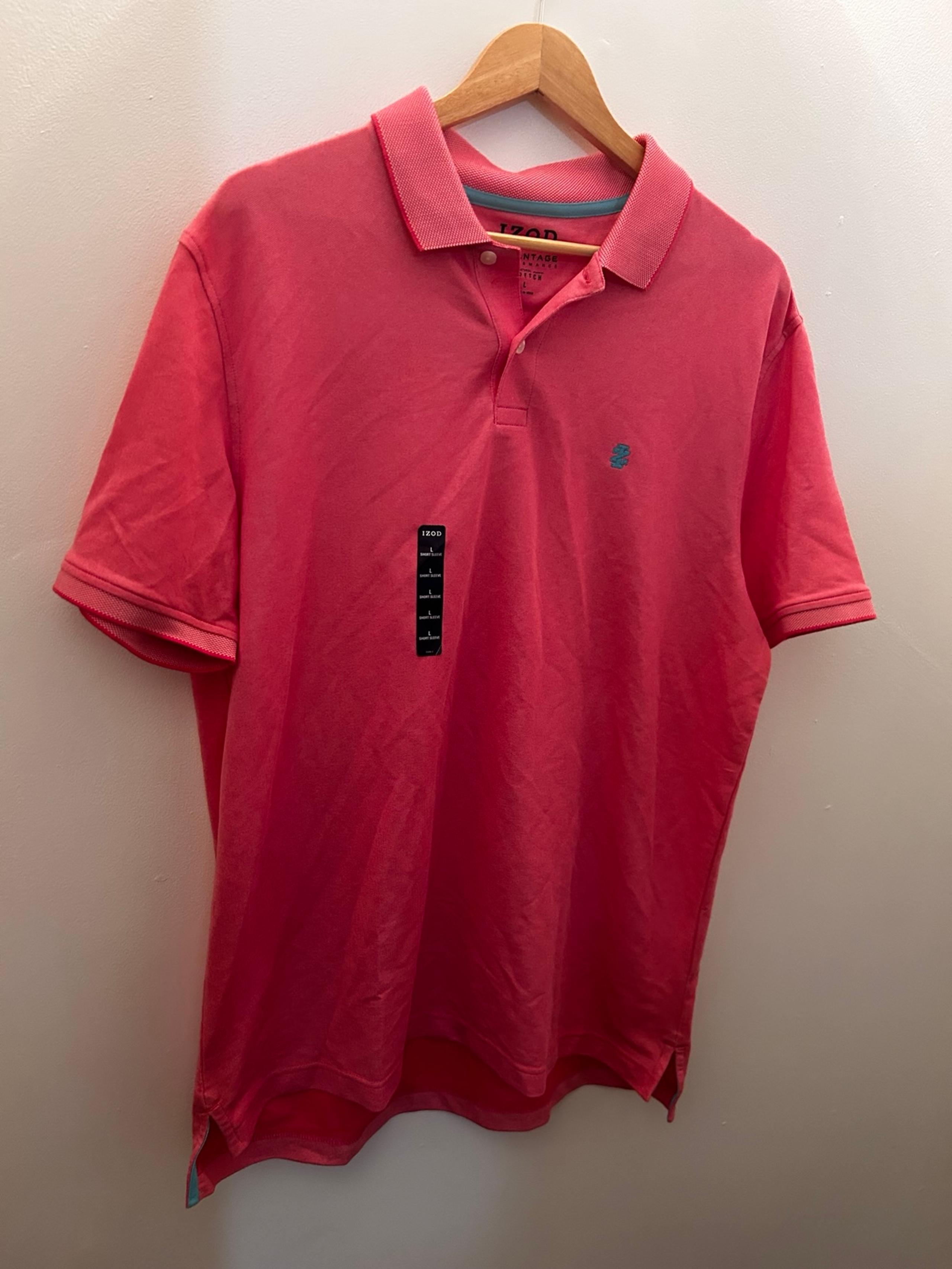 IZOD Men's Advantage Performance Polo -  Pink Large