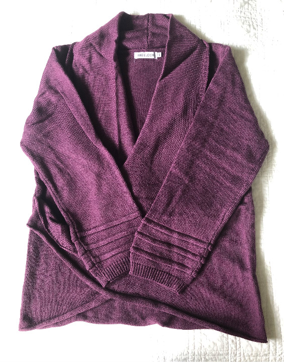 Faux Wrap Sweater, Plum