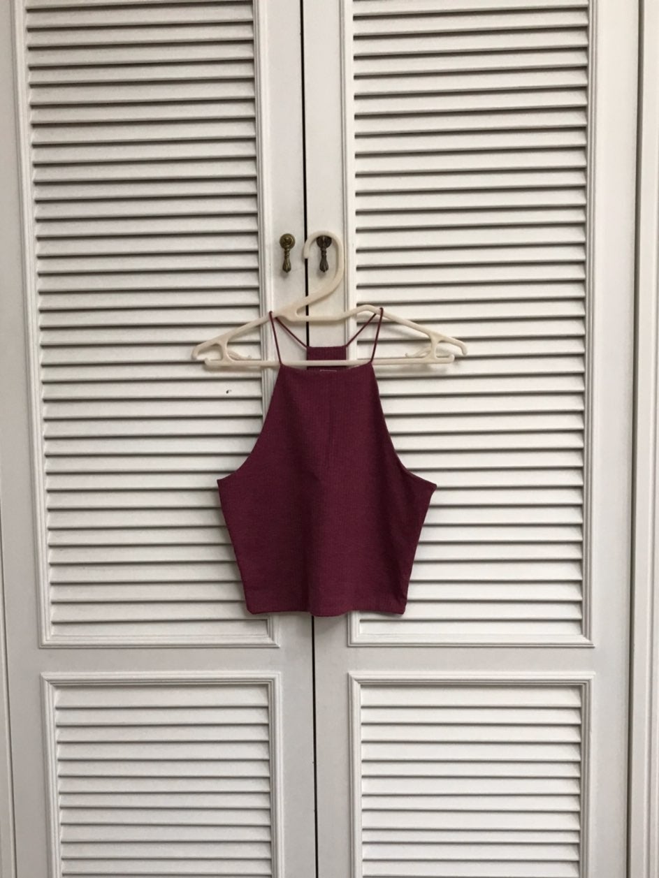 New! Burgundy String Halter in Red Wine
