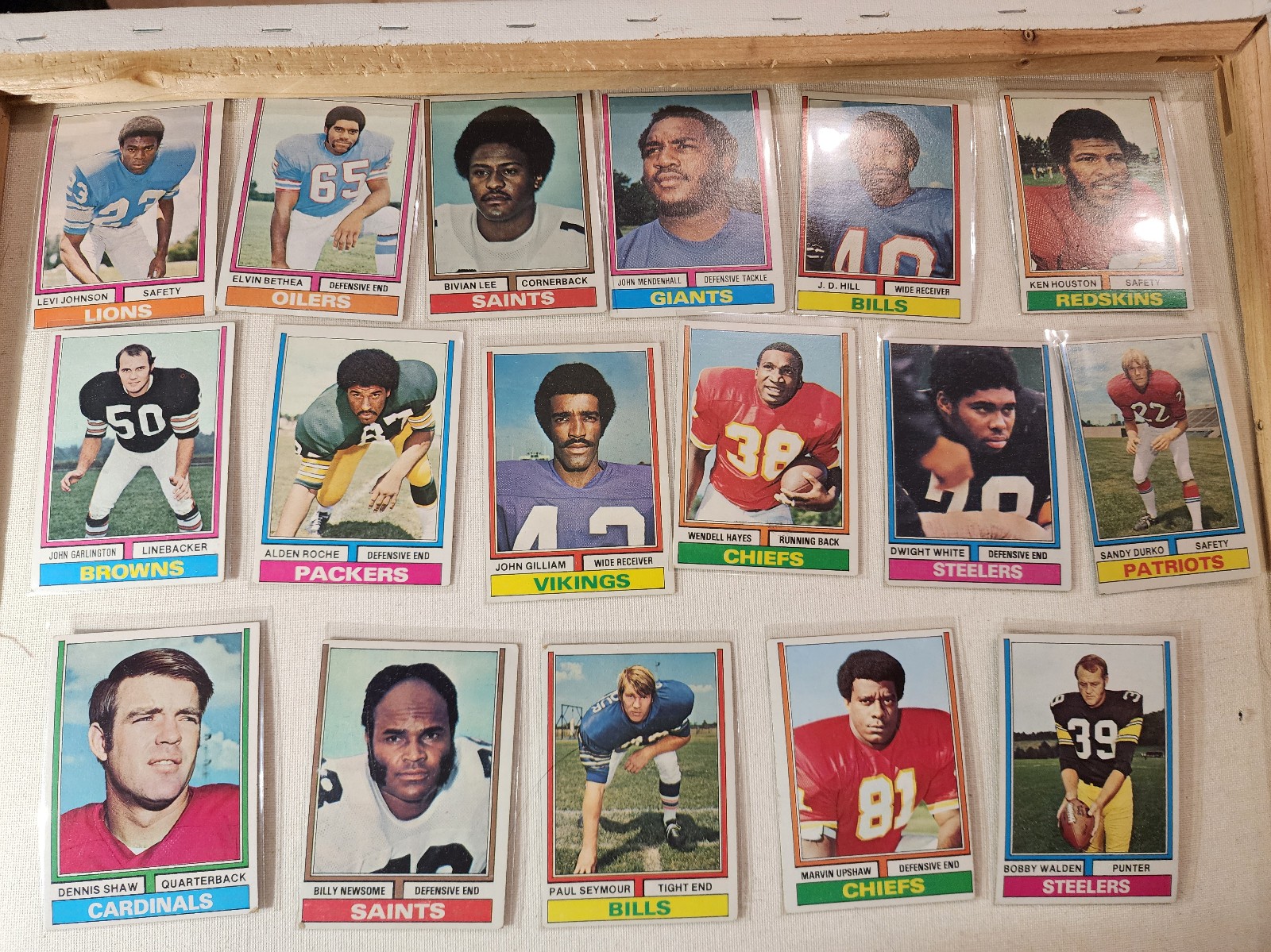17 lot 1974 Topps Football Card #224 Levi Johnson -  # 226 ELVIN BETHEA-
