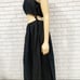 Farm Rio One-Shoulder Asymmetric Cutout Dress in Black - Size Large