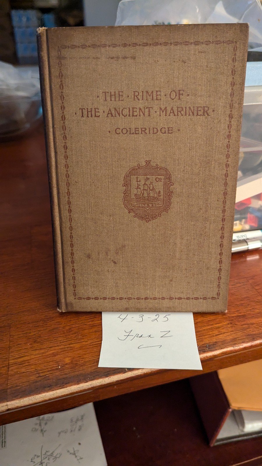 Antique Hardcover book The Rime of the Ancient Mariner