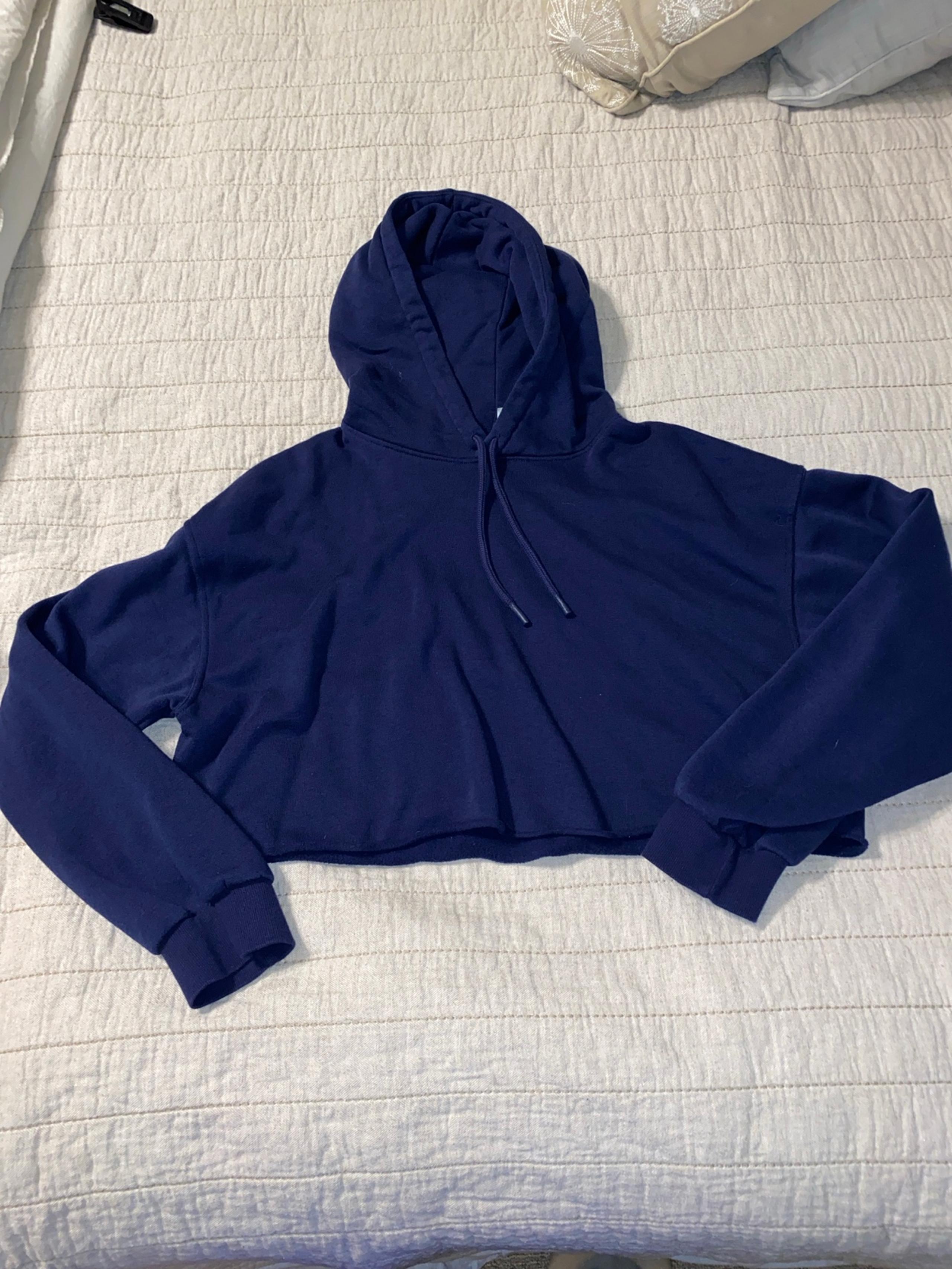 H&M Cropped hoodie navy Medium