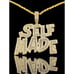 14K Yellow Gold Finish Self Made - Free 24 x 3mm Rope Chain