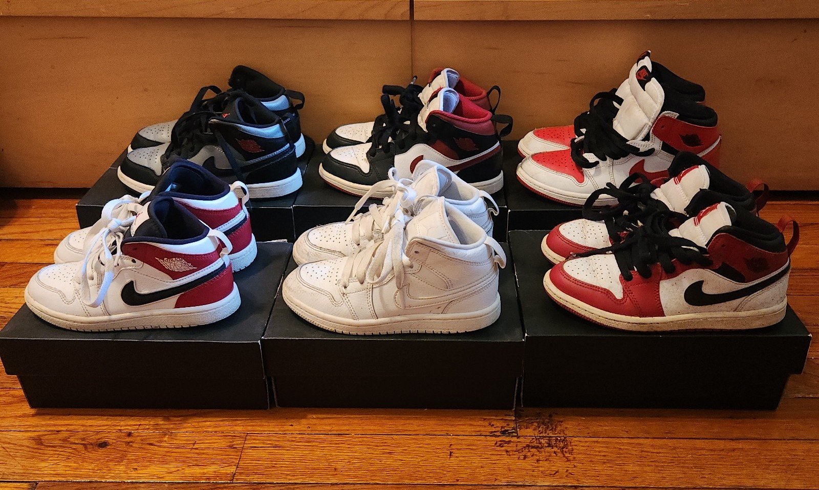 Jordans 1 Six pairs for children sizes 11c-2.5y
