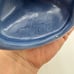 Vintage 80s Art Pottery Doug Wylie Whale Tail Ceramic Wine Glass Goblet blue gre