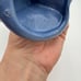 Vintage 80s Art Pottery Doug Wylie Whale Tail Ceramic Wine Glass Goblet blue gre