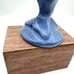 Vintage 80s Art Pottery Doug Wylie Whale Tail Ceramic Wine Glass Goblet blue gre