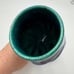 Vintage 80s Art Pottery Doug Wylie Whale Tail Ceramic Wine Glass Goblet blue gre