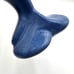 Vintage 80s Art Pottery Doug Wylie Whale Tail Ceramic Wine Glass Goblet blue gre