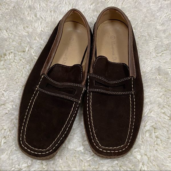 Massimo Dutto sued driving shoes brown rubber soles size 41 men’s us 8