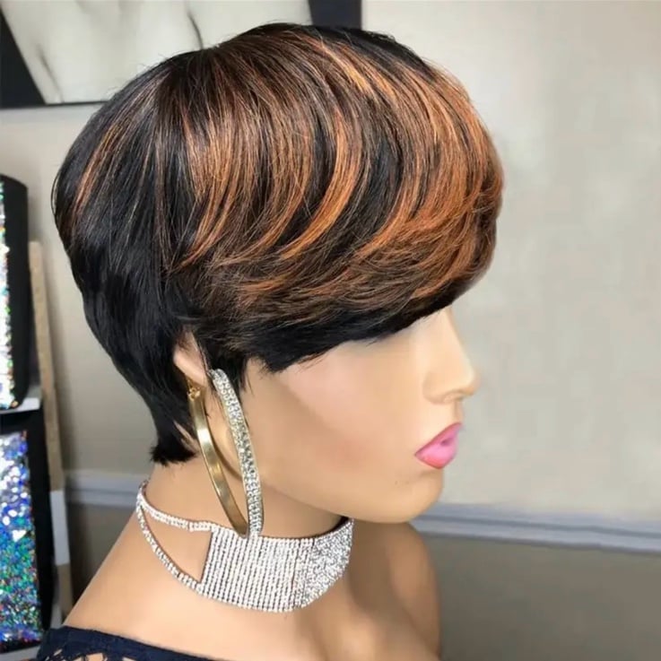 6 Inch pixie cut human hair wig
