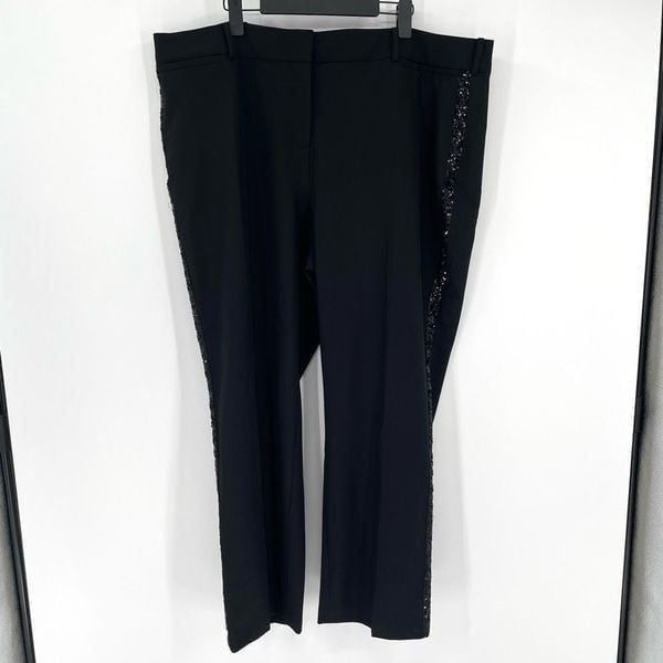 Lane Bryant Signature Fit Sequin Side Tape The Perfect Drape Straight Pant 24