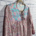 Shoshanna Solado Top Floral Patchwork Print Pink & Blue Cottagecore Fairy Sz M