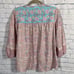 Shoshanna Solado Top Floral Patchwork Print Pink & Blue Cottagecore Fairy Sz M