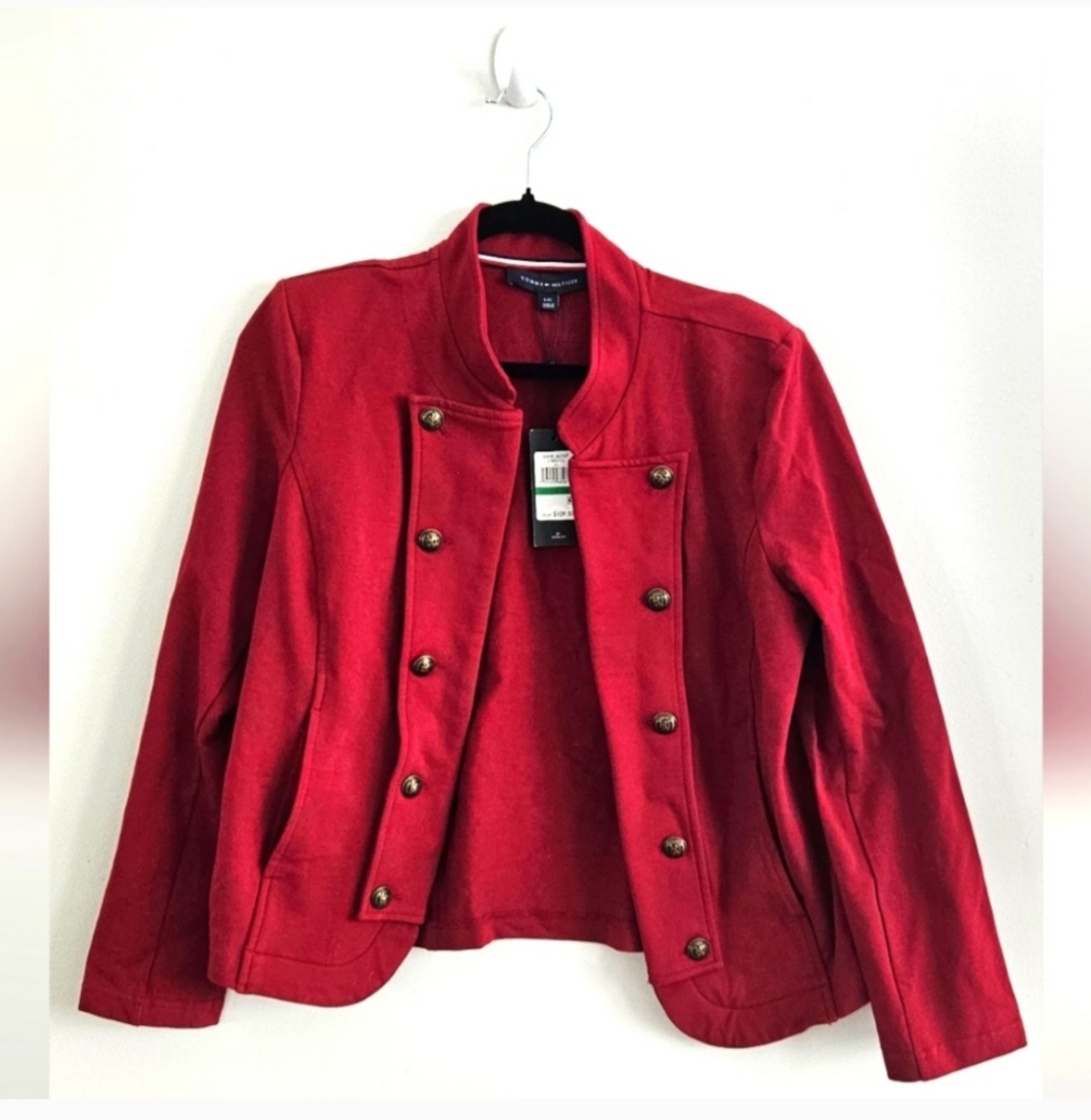 NWT Tommy Hilfiger Women's Casual Band Jacket Chili Red Color - Size Large