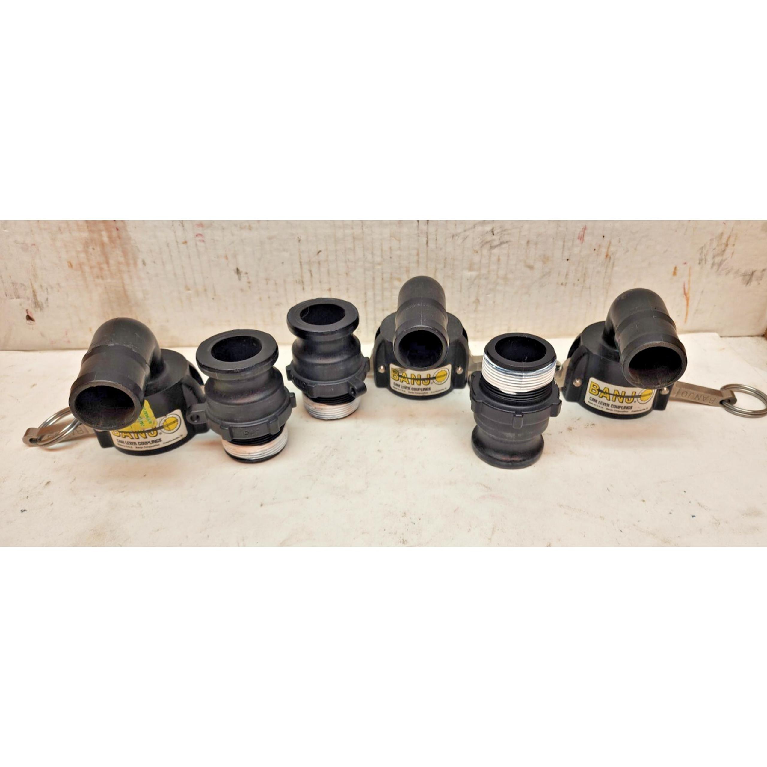 Lot 3 Sets Banjo 90 Degree Cam Lever Elbow 1-1/2" Male/Female X 1-1/2" Shank
