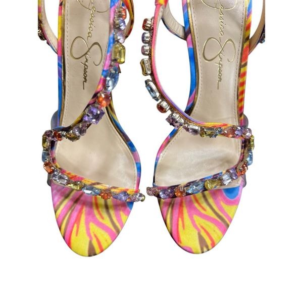 Jessica Simpson Multicolor Jaycin Strappy Jeweled Stiletto Heels NWOT Size 7
