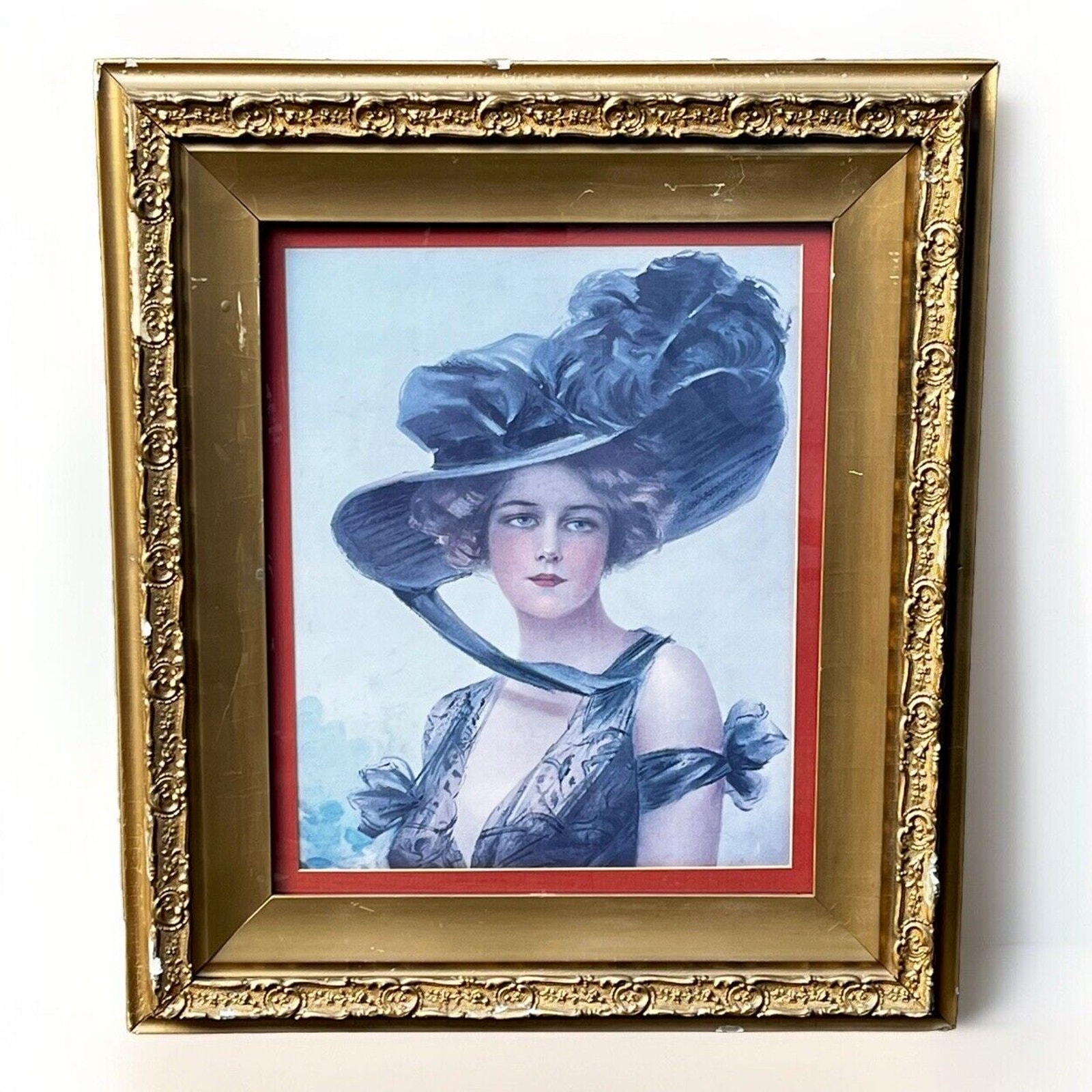 VTG Chantilly Lace Print by Philip Boileau Gold Framed Art 25.75 x 29.75”