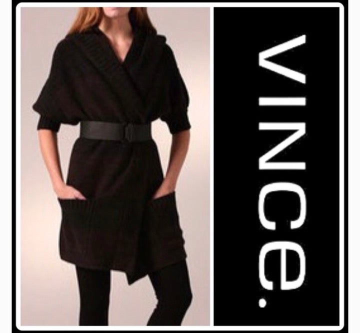 Vince Sophie Short-Sleeve Safety-Pin Cardigan Sweater Jacket XS