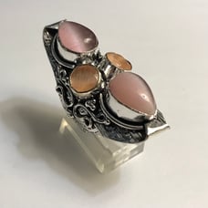 Chalcedony Morganite 925 Sterling Silver Ring