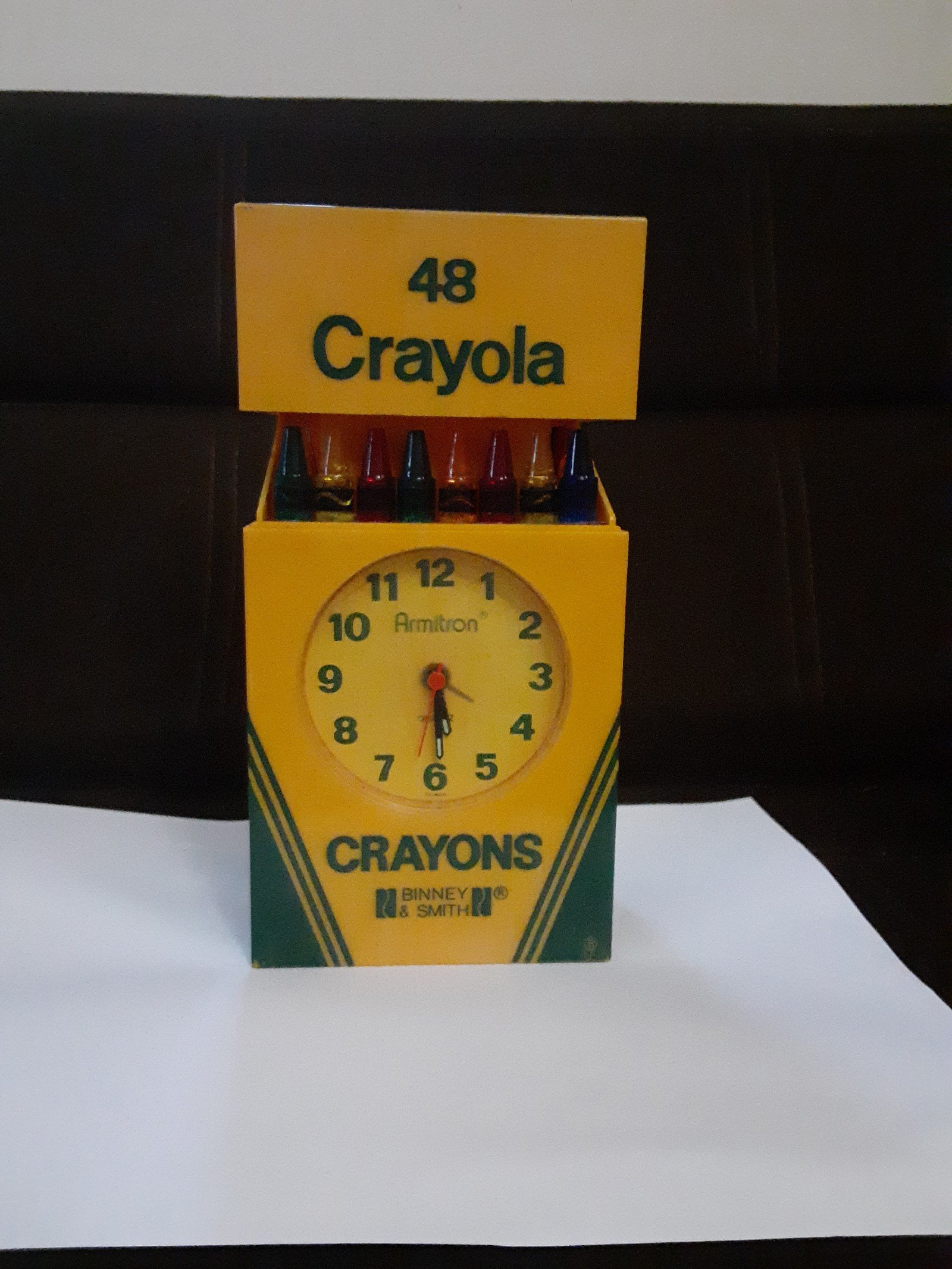 Vintage Binney & Smith Crayola crayons alarm clock collectible non-working rare