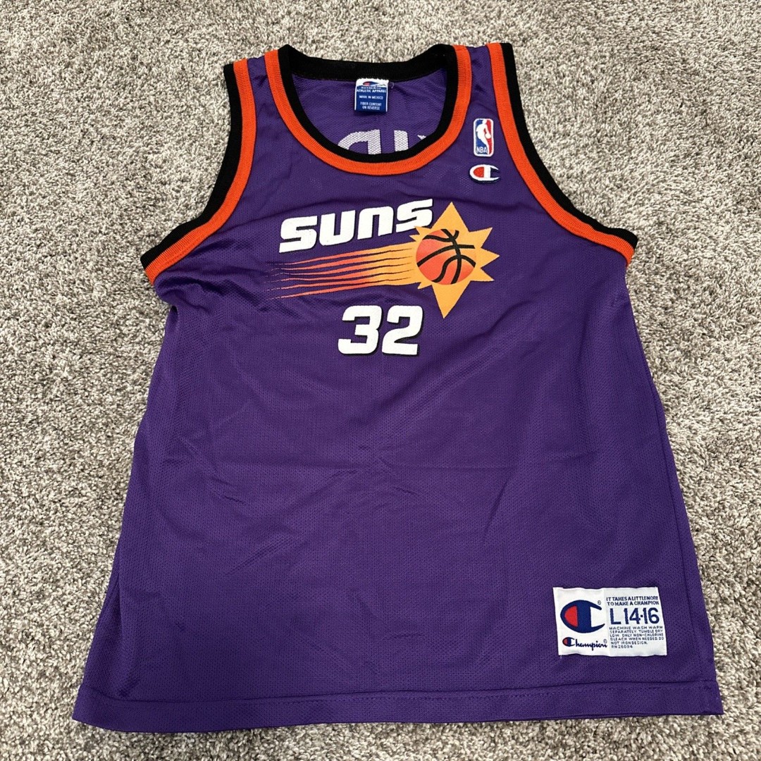 Vintage 90’s Phoenix Suns Jason Kidd Champion Purple Jersey Youth Large (14-16)