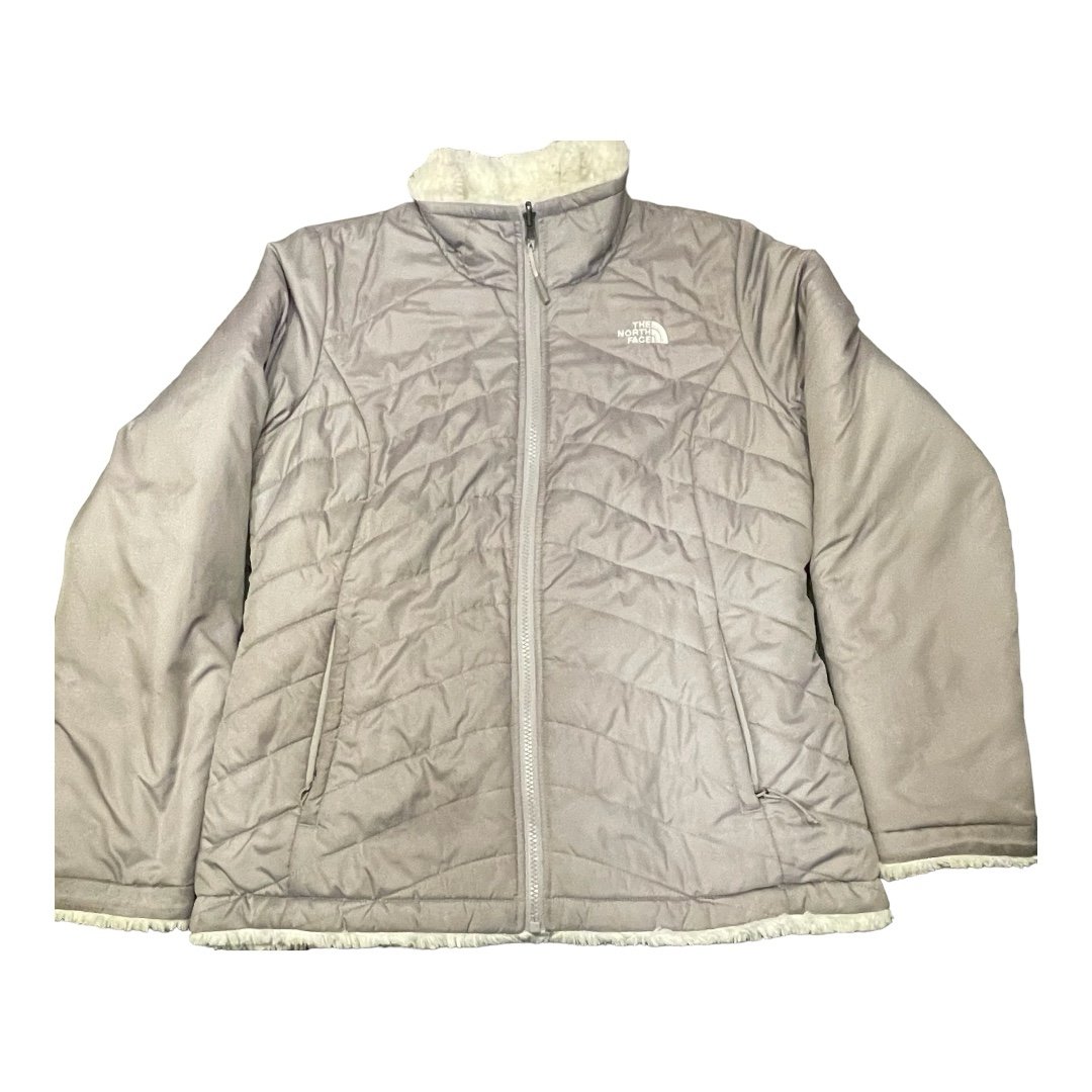 The North Face Women's Sz M Reverisible Insulated Mossbud Gray/White