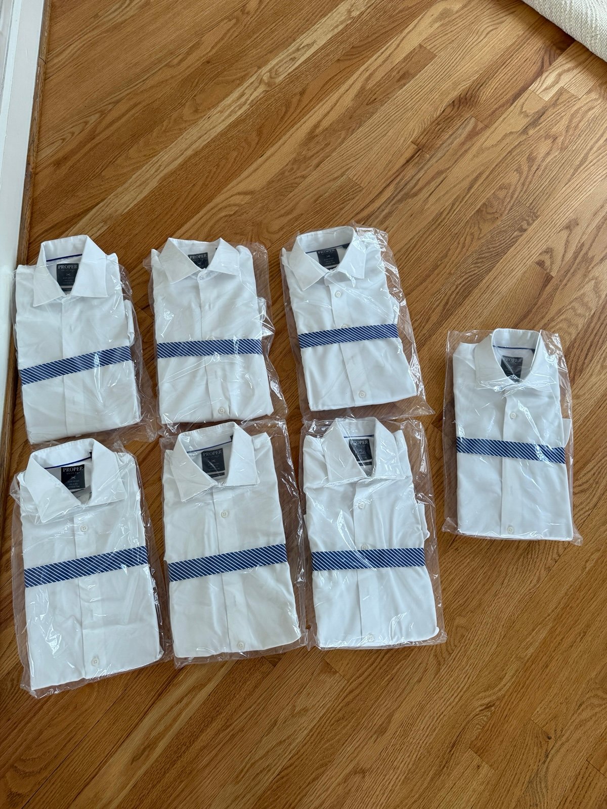 Men’s white dress shirts white button down shirts - bundle of 7