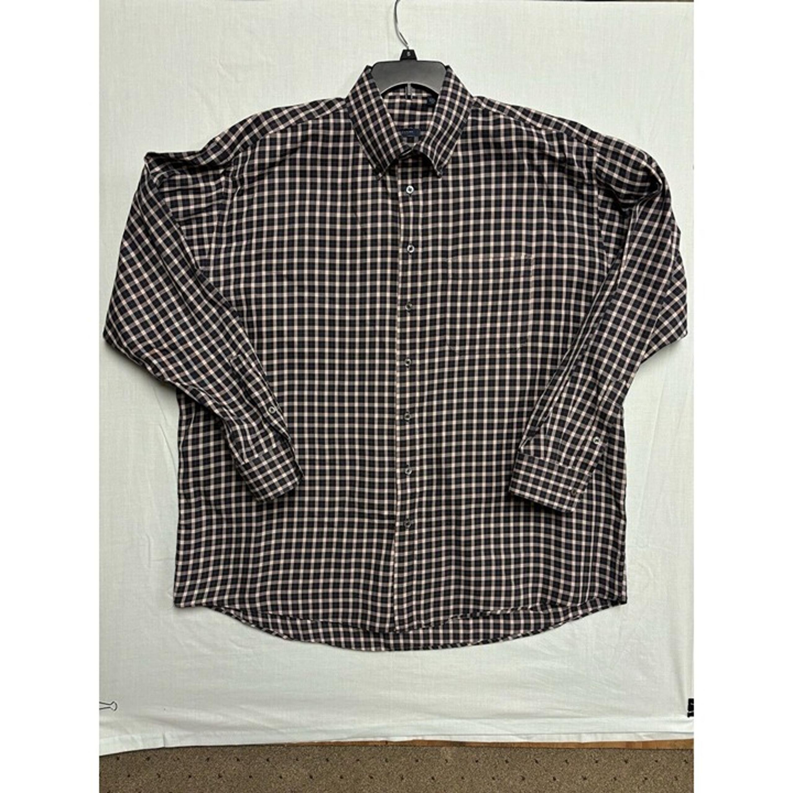 Men's Burberry London Blue Pink White Plaid Long Sleeve Button Down Shirt XXL