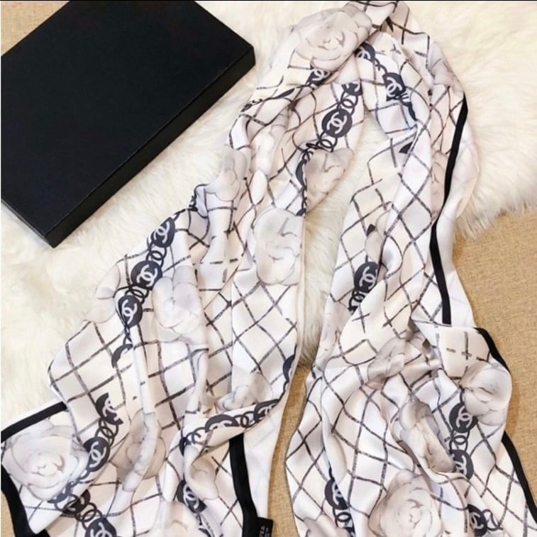 White Silk Scarf
