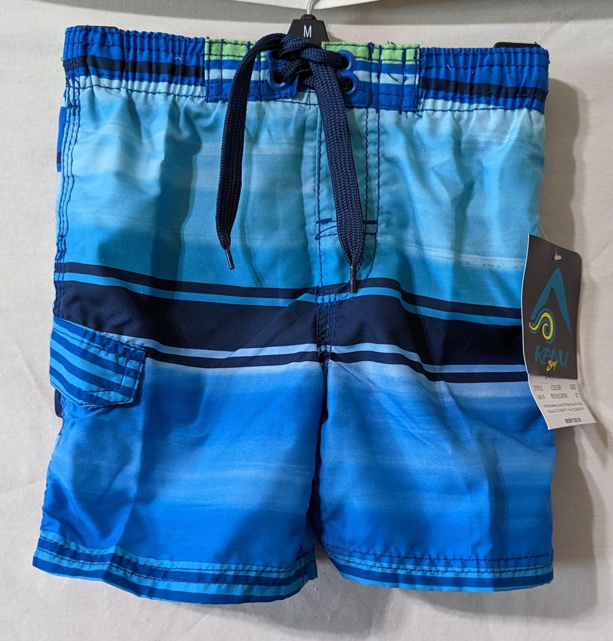 Kanu Surf Boys Quick Dry UPF 50+ Beach Swim Trunk Avalon Royal/Green Size 3T