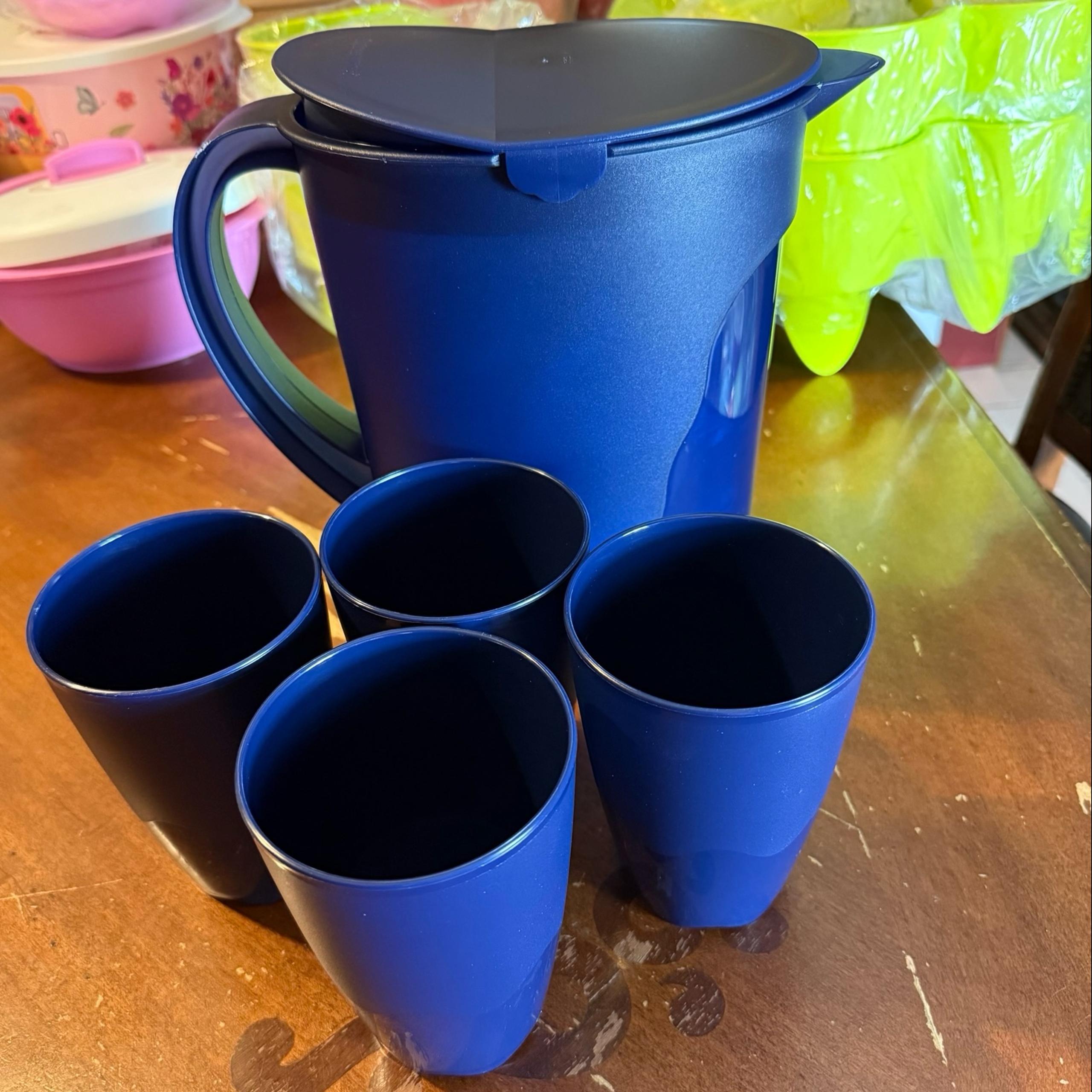 Tupperware Pitcher and Tumblers