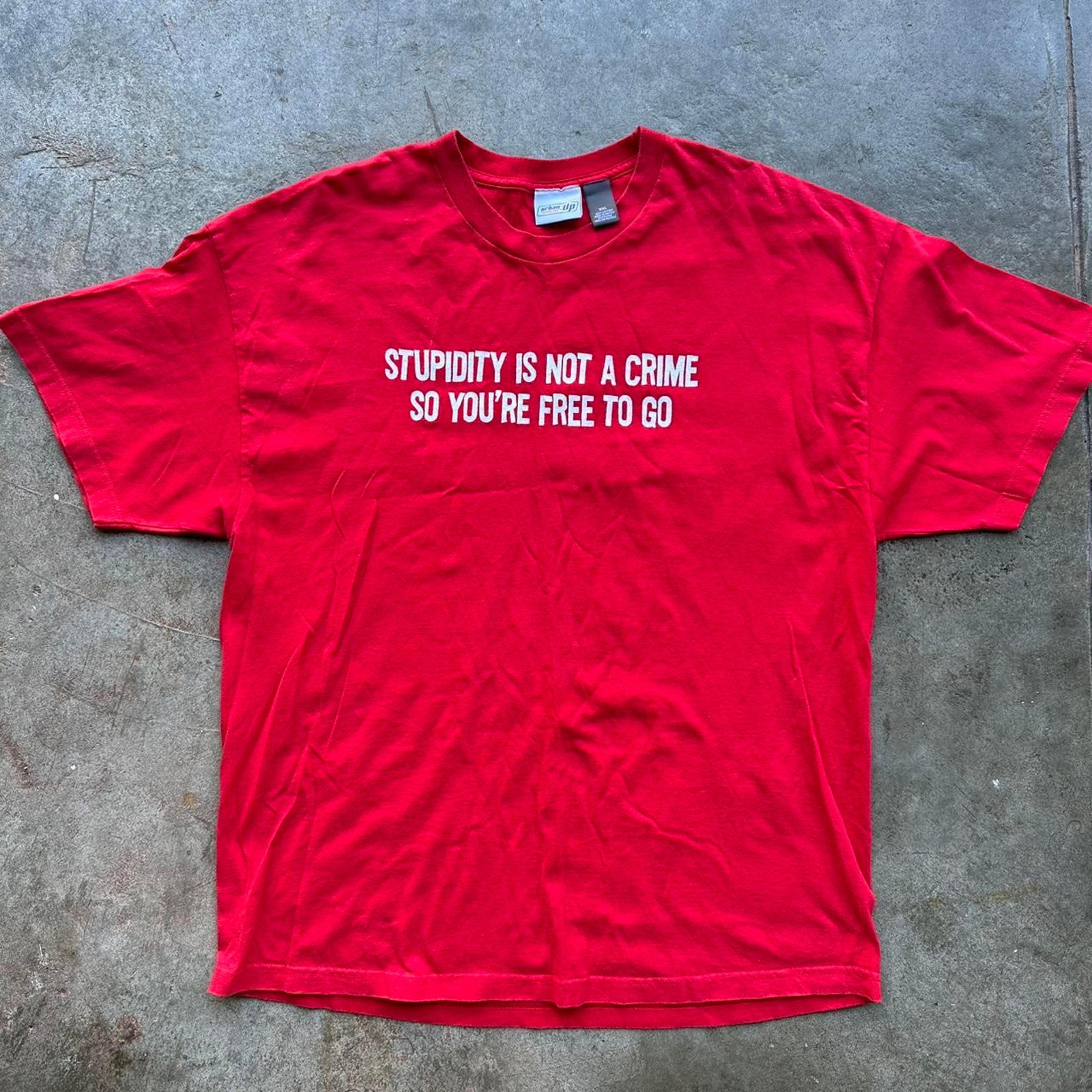 Vintage Stupidity is Not a Crime Red T-Shirt