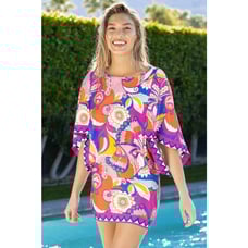 Trina Turk Sevilla Floral Jersey Swim Cover Up Tunic Dress