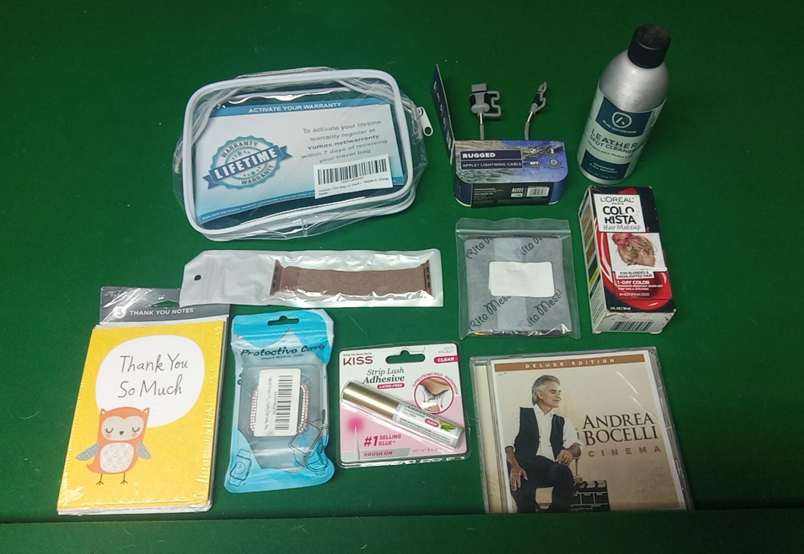 Womens Bundle: Smartwatch Band, Eyelash Glue, Loreal Hair Makeup Pink, Coinpurse